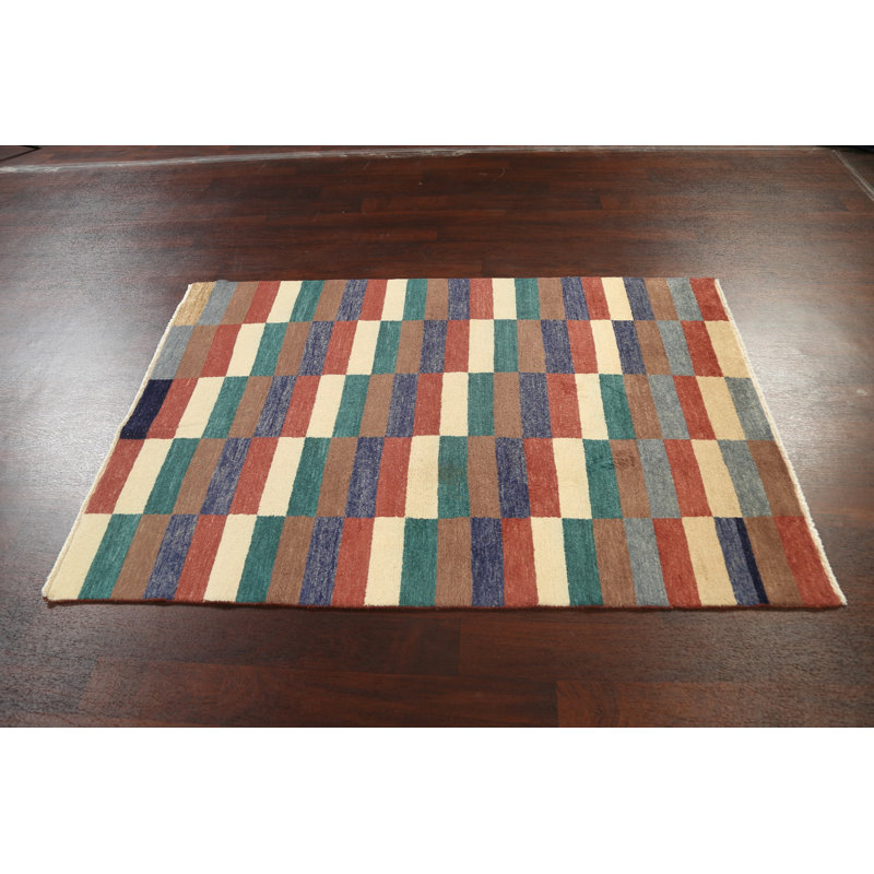 One-of-a-Kind 4' X 6' New Age Wool Area Rug in