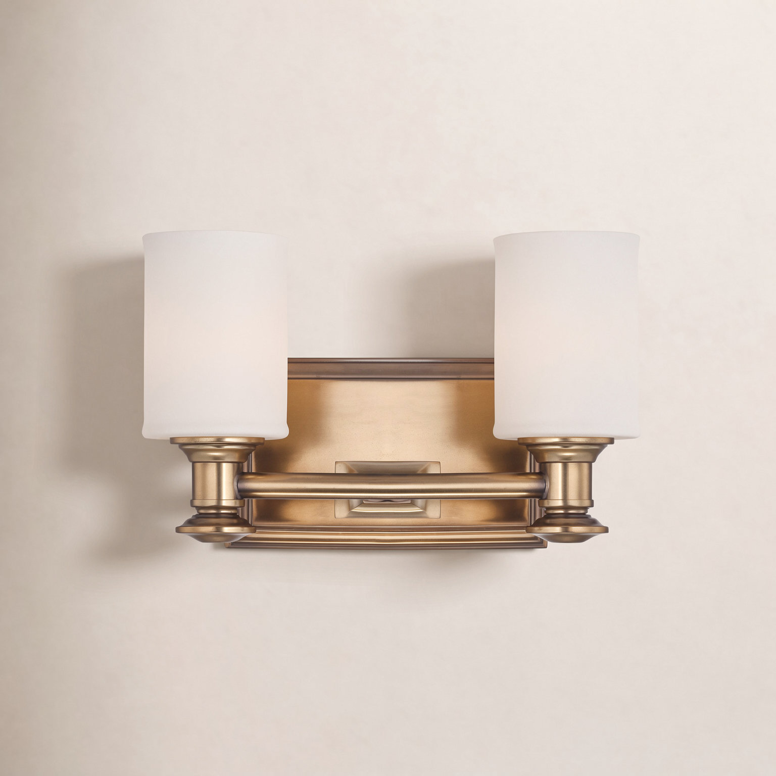 Everlee 2 Light Frosted Dimmable Vanity Light, Liberty Gold
