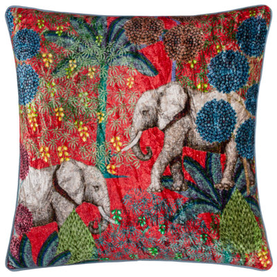 Brenlyn Mariella Abstract Red Square Throw Cushion