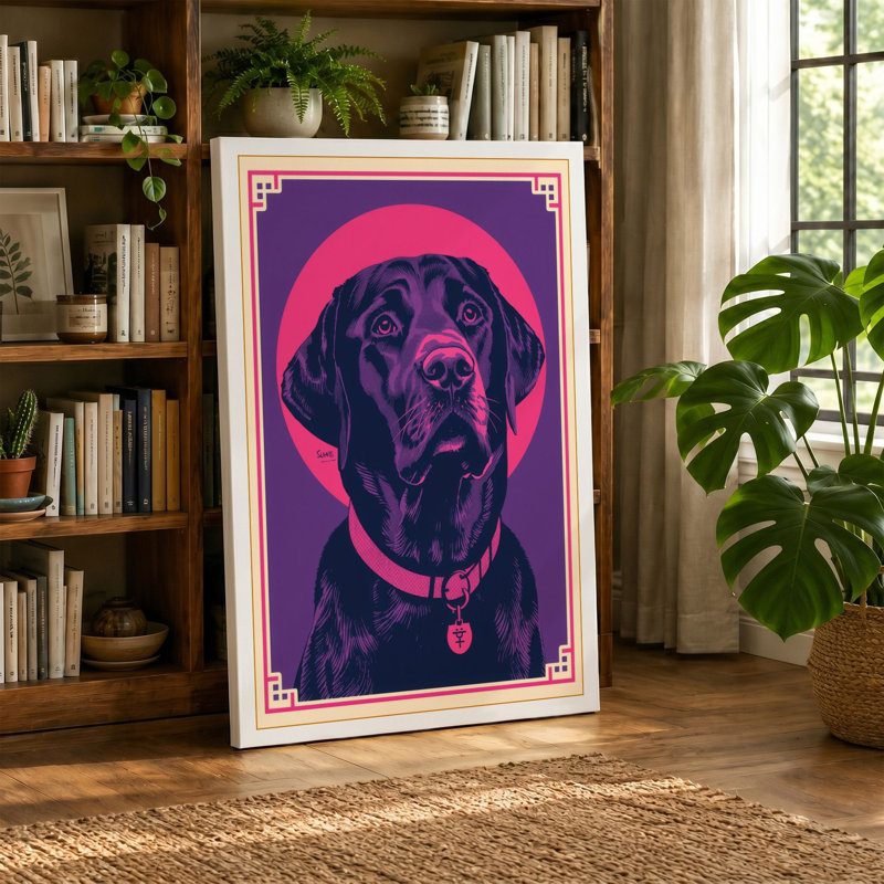 Dignified Halo Retro - Wrapped Canvas, 36x24 - 91.4 x 61.0 cm, Black Border