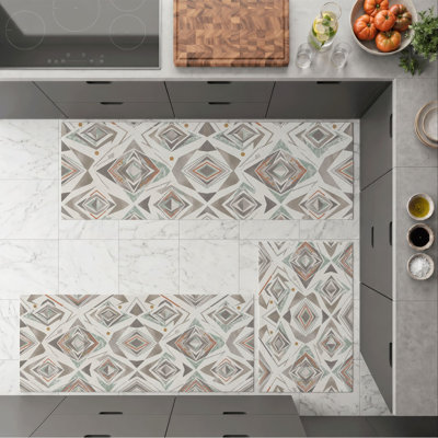 Geometric Diamond Non-Slip Washable Kitchen Mats