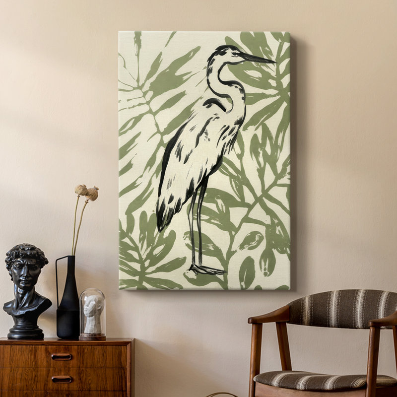 Retro Parlor Heron I - galerie Cavas sur mesure, 60" H x 40" W