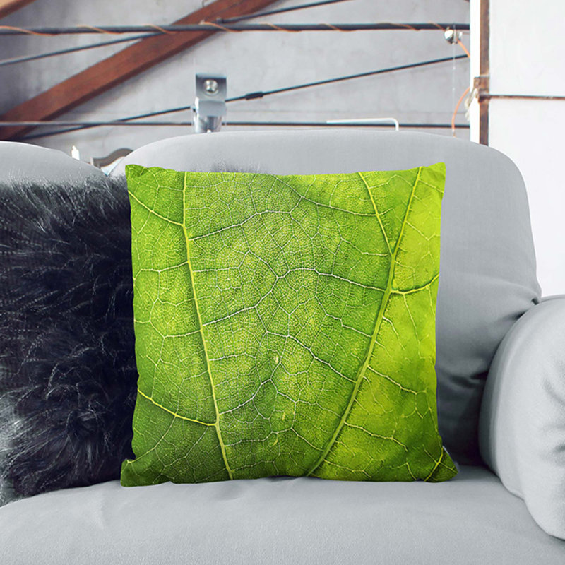Veins of a Leaf Cushion with Filling, Stone, 40cm H x 40cm W x 15cm D