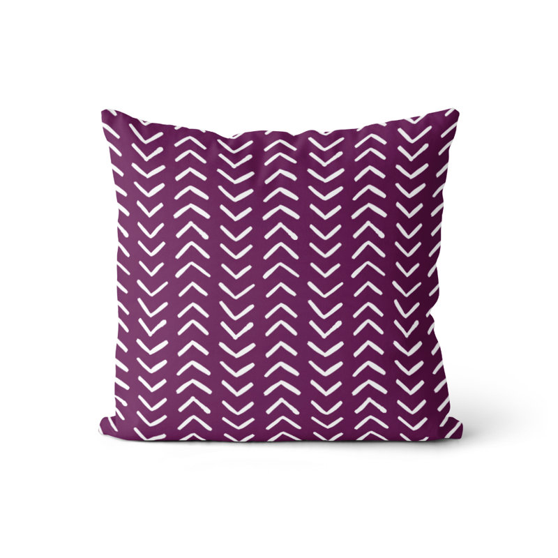 Housse et insert de coussin carré Pece, Prune / Blanc