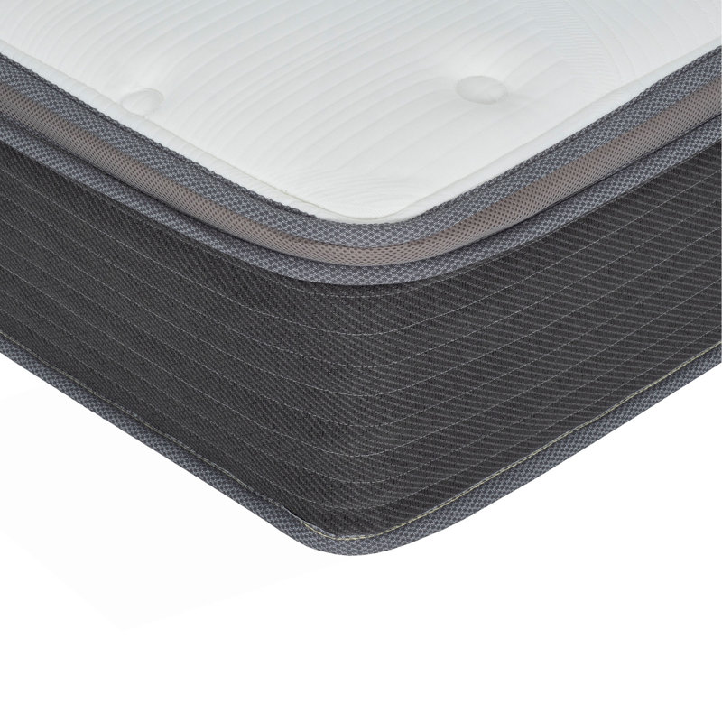 Plush 10 in. Cal King Size Hybrid Pocket Spring Mattress in a Box, Gel Memory Foam Mattress for Comfortable Sleep, White/Gray