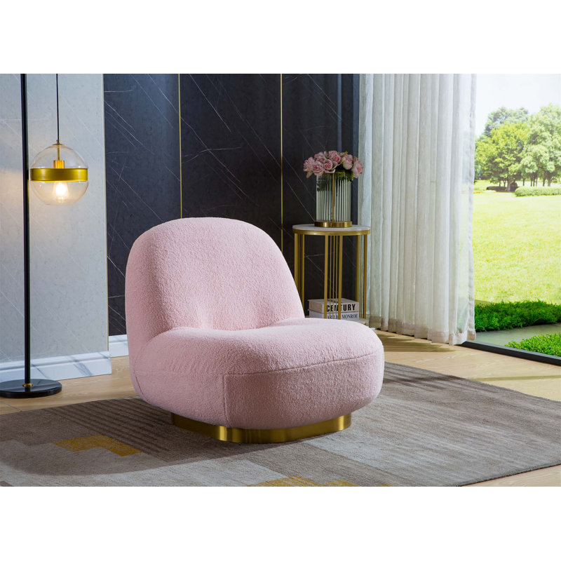 Chaise d'appoint Eshawn, Rose 100 % polyester