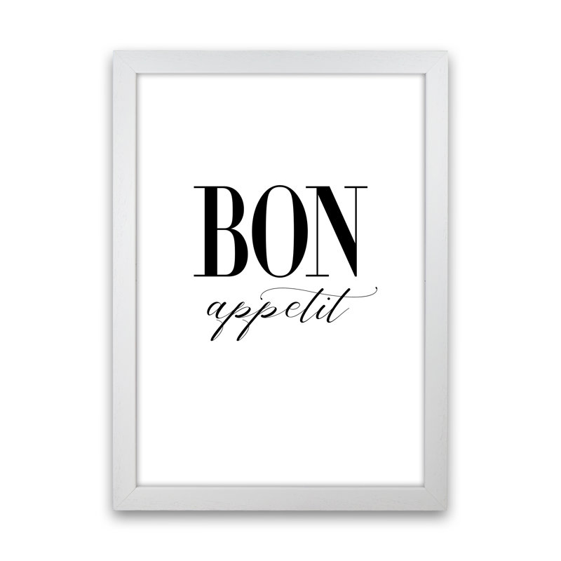Bon Appetit - Print, White Framed Canvas, 63cm H x 46cm W x 3cm D