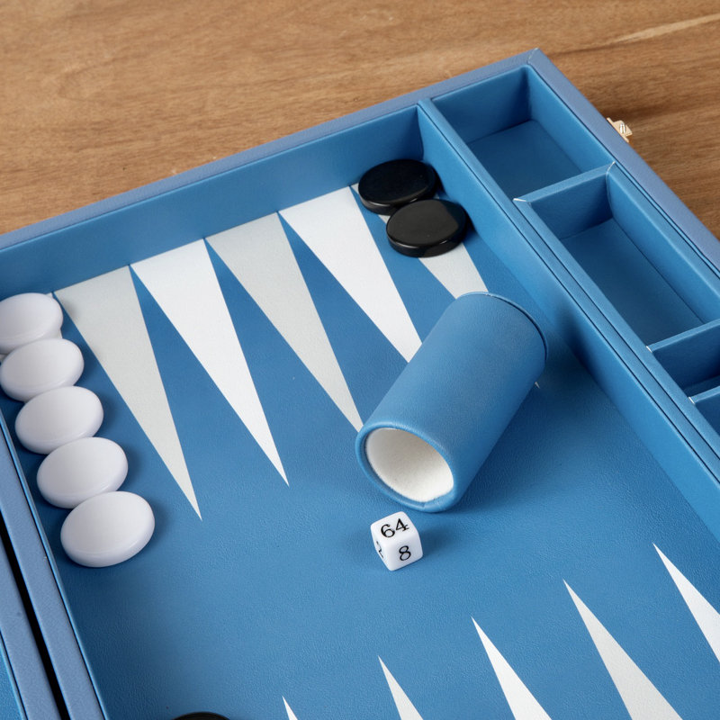 Ensemble de backgammon en cuir de qualité supérieure | Ensemble de backgammon en cuir | Jeu de société Designer Vintage