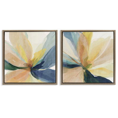 Ensemble de cadres flottants 2 pièces Abstract Sunshine Florals, design par Irena Orlov