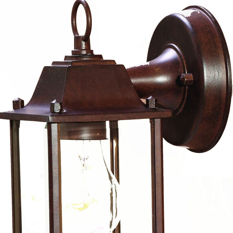 Hanging Glass Lantern Wall Light, Dark Brown