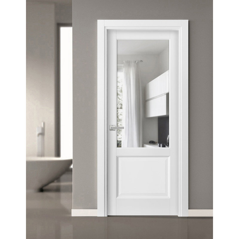 Porte standard en verre transparent Lucia, L 28 po x H 96 po