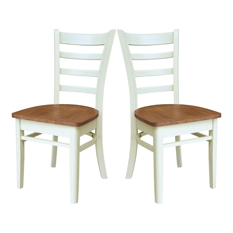 Alvery 17.7'' H Solid Wood Side Chair, Hickory/Shell