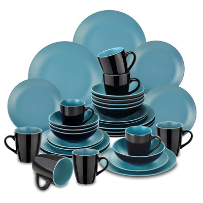32 Piece Stoneware Dinnerware Set - Service for 8