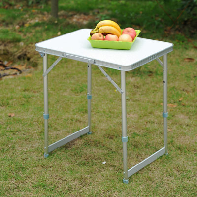 Table de camping pliable en aluminium à hauteur réglable, table utilitaire d'extérieur légère portable