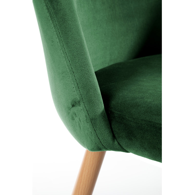 Adrianah 48cm H Velvet Upholstered Upholstered Back Side Chair in Green