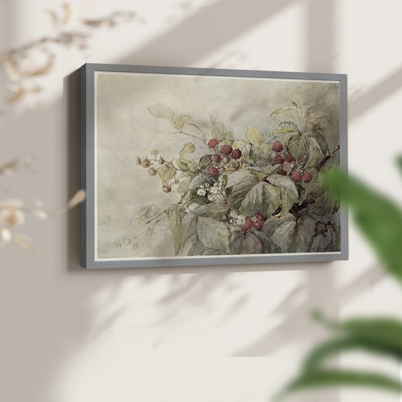 Motif floral rétro - Lxxiv - reproduction encadrée, H 8 po x l 10 po, Gris