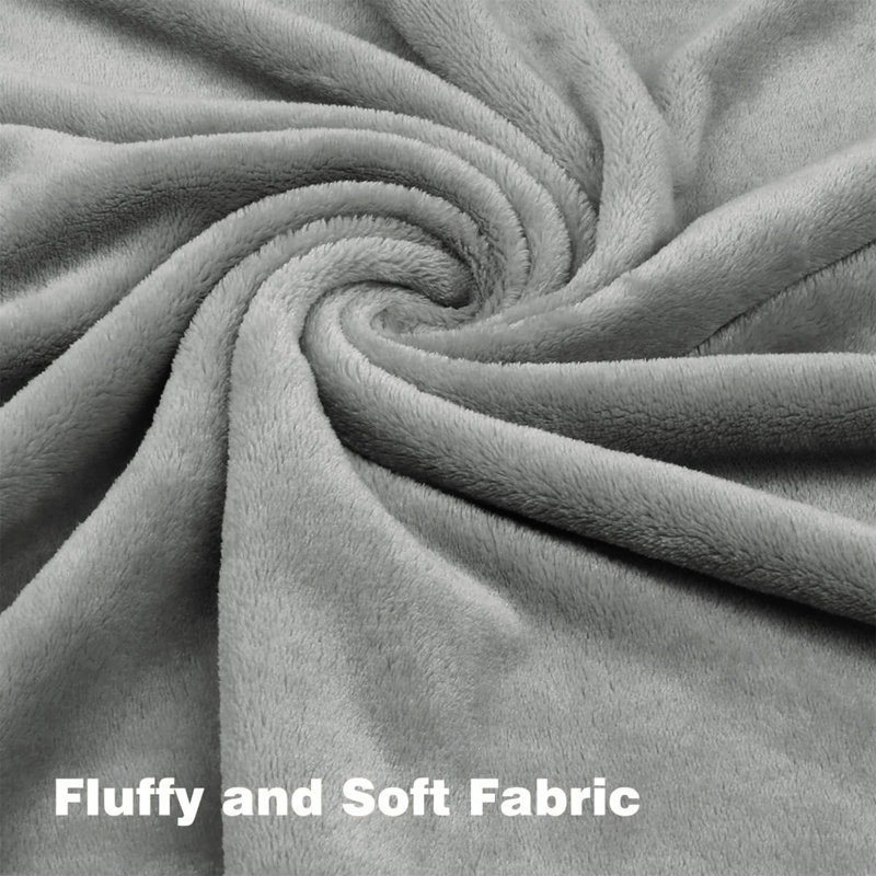 Jyon Soft Touch Mink Faux Fur Throw/Blanket, Silver, Single