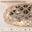 Ventilateur de corde en jute pour plafond, intensité variable, 7 pales, moteur à courant continu réversible