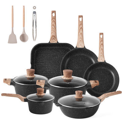 Ensemble de batterie de cuisine antiadhésive en aluminium 20 pièces