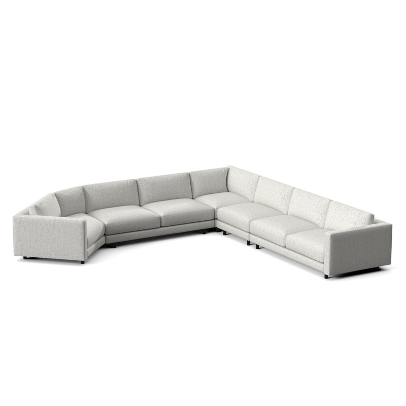 Avanni Patio Sectional with Sunbrella Cushions, Matte Black, Cream Outdoor Poly 6070-002