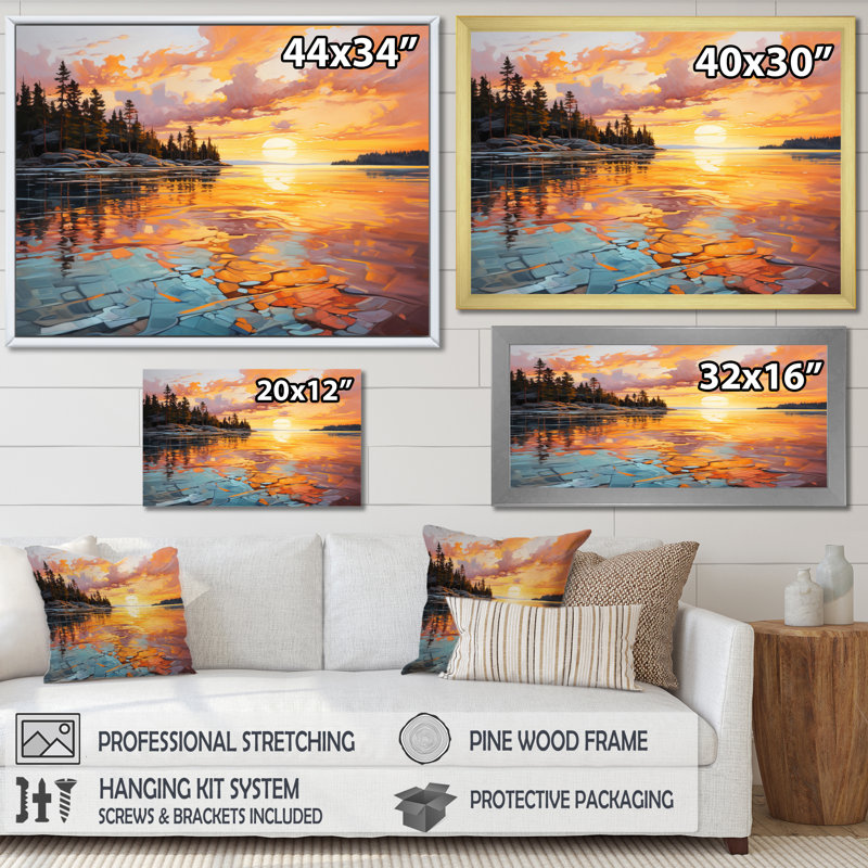 Writhlington Canada Morning Reflections II sur impression sur toile, H 24 po x l 32 po x P 1 po, Cadre naturel flottant