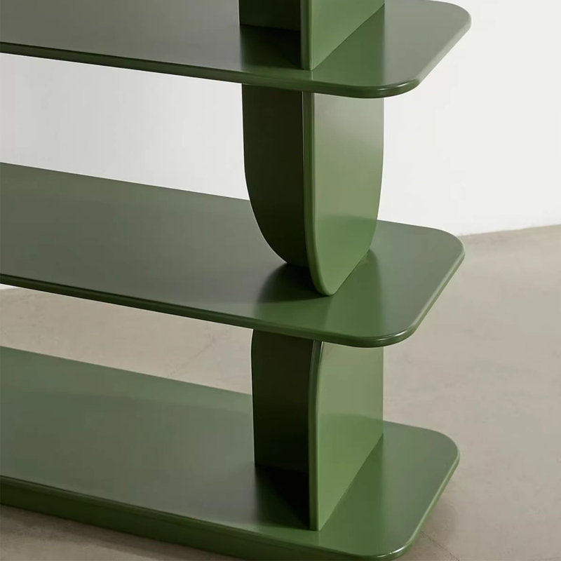Bibliothèque de style français, (4 tablettes) H 61,02 po x l 47,24 po x P 13,78 po, Vert
