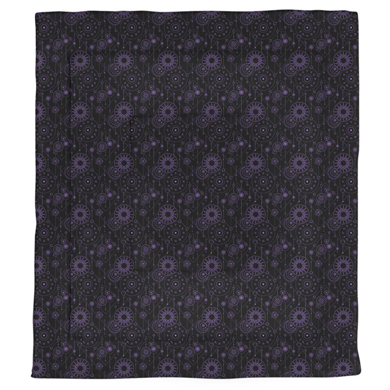 Édredon simple réversible Katelyn Elizabeth Astrology, Édredon très grand, Noir / mauve