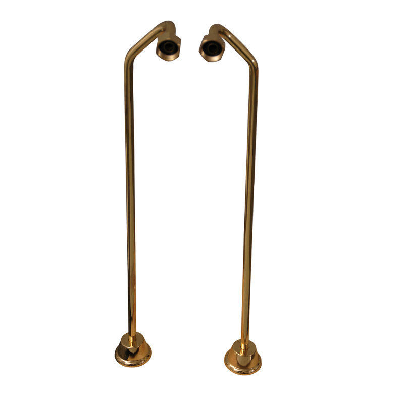 67'' x 30'' Freestanding Soaking Cast Iron Bathtub, Polished Brass