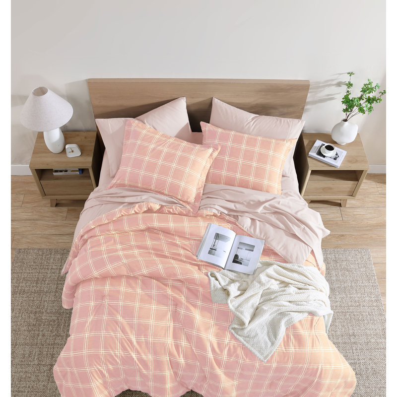 Ensemble de lit dans un sac réversible en microfibre réversible 7 pièces Swift Home, Rose