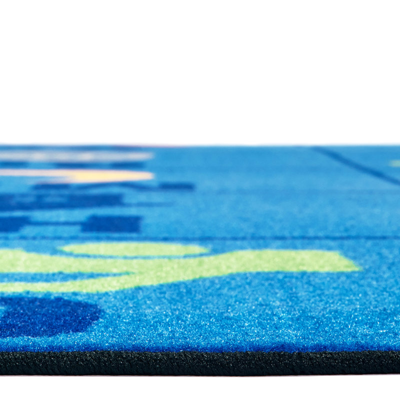 Blue 6' x 9' Tufted Synthetic Kids Rectangular Rug