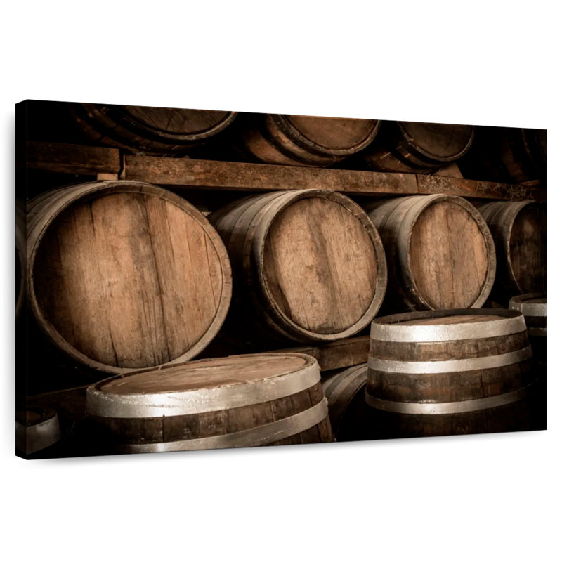 Yarlin Stacked Aged Wine Barrels, 32" H x 48" W