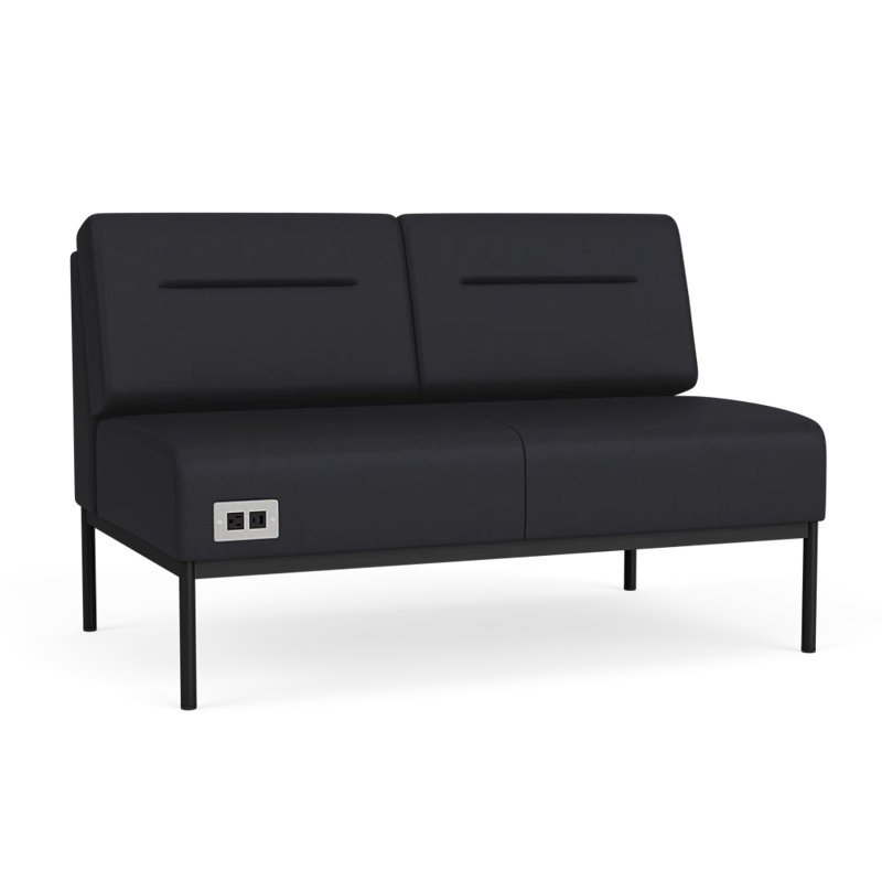 Causeuse Darsey, Avec alimentation, Noir, Noir Patriot Plus