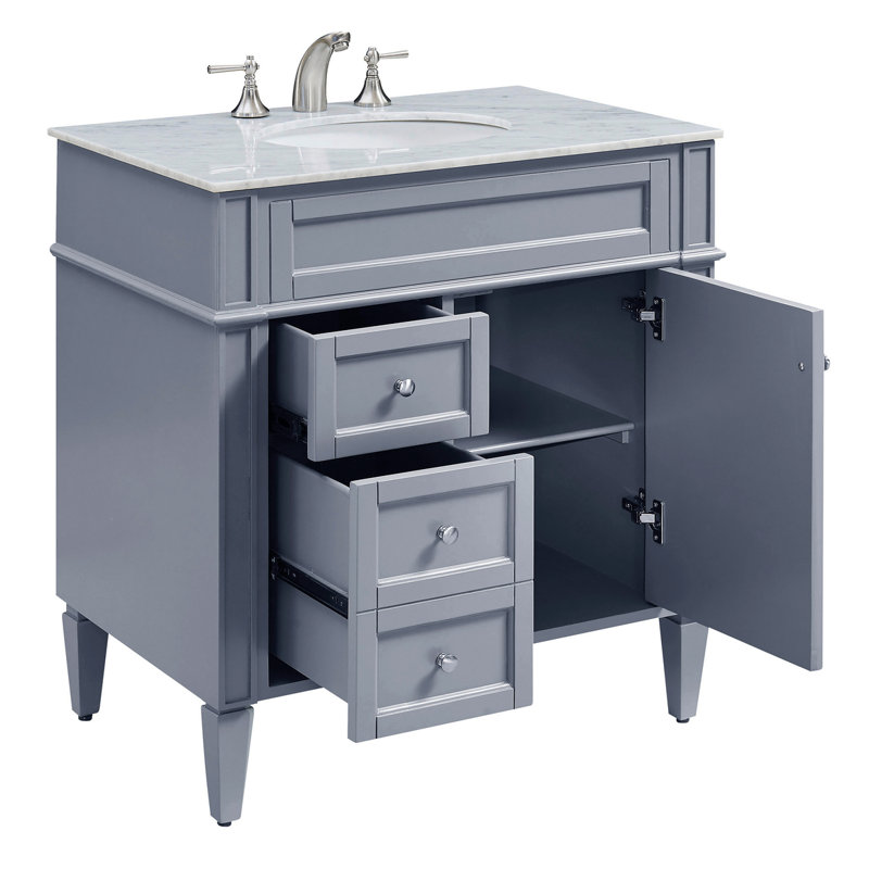 Ensemble de meuble-lavabo simple 32 "Rivers, Gris