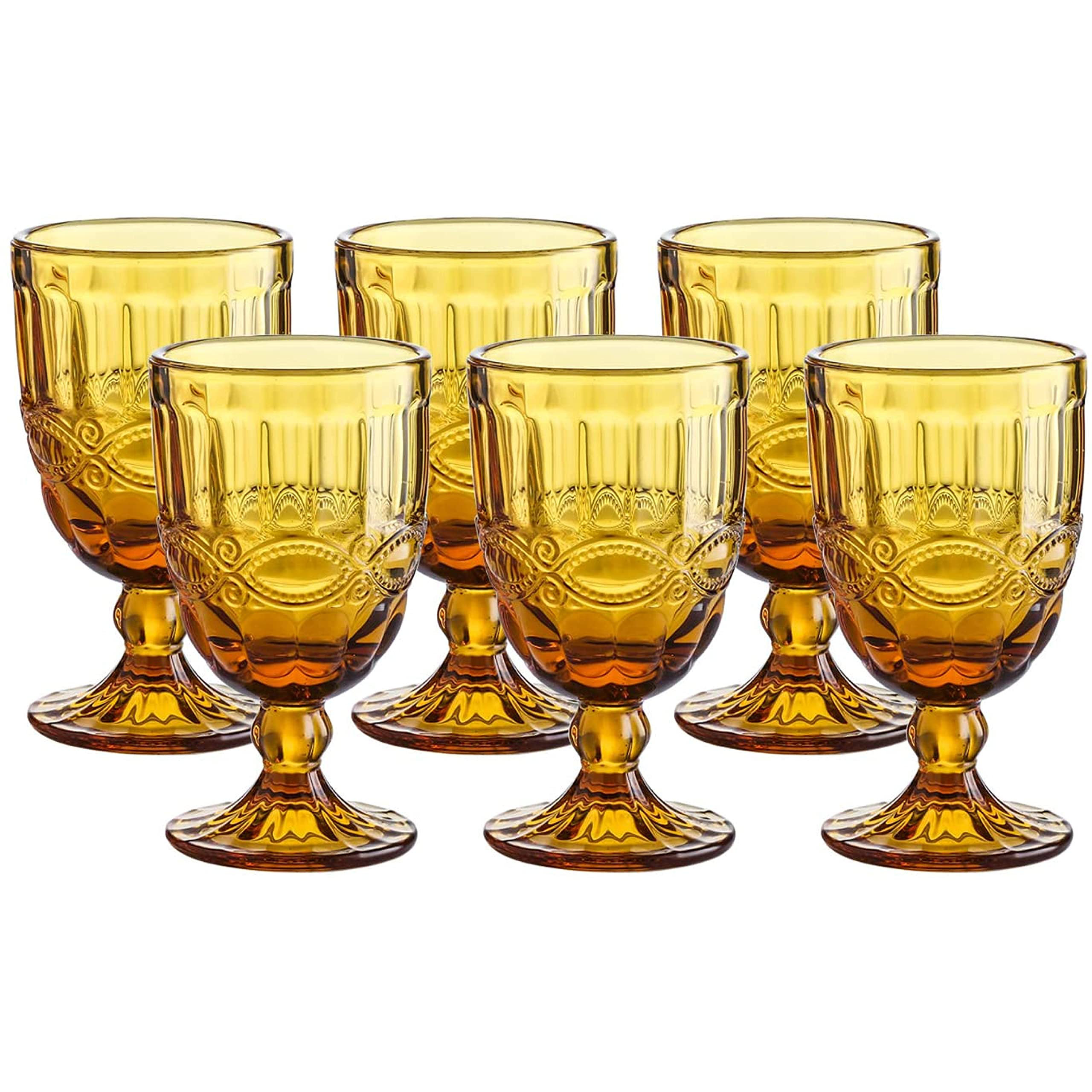 3 Pack Wine Glasses Goblets, 8.5/6.8 Oz Vintage Water Glasses