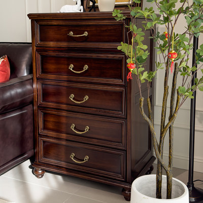 Dark Walnut Solid Wood Accent Cabinet
