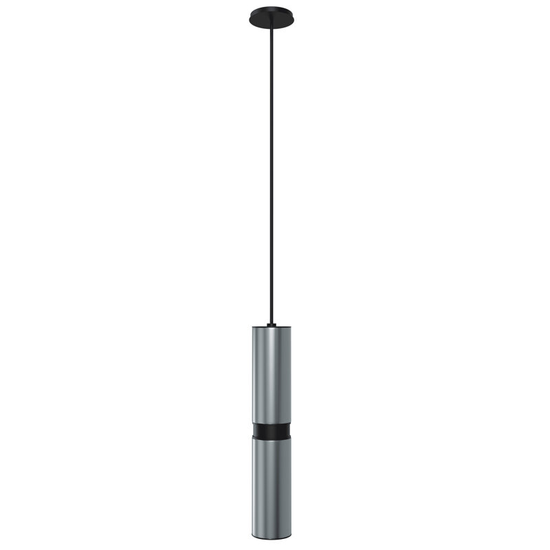 1 - Light Pendant, 13" H x 3" W x 3" D, Dark Gray/Black