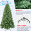 Arbre de Noël artificiel 8 pi avec branches en fil mémoire, 1430 pointes, assemblage facile pour la décoration festive intérieure 8 pieds et installation rapide-1507925045