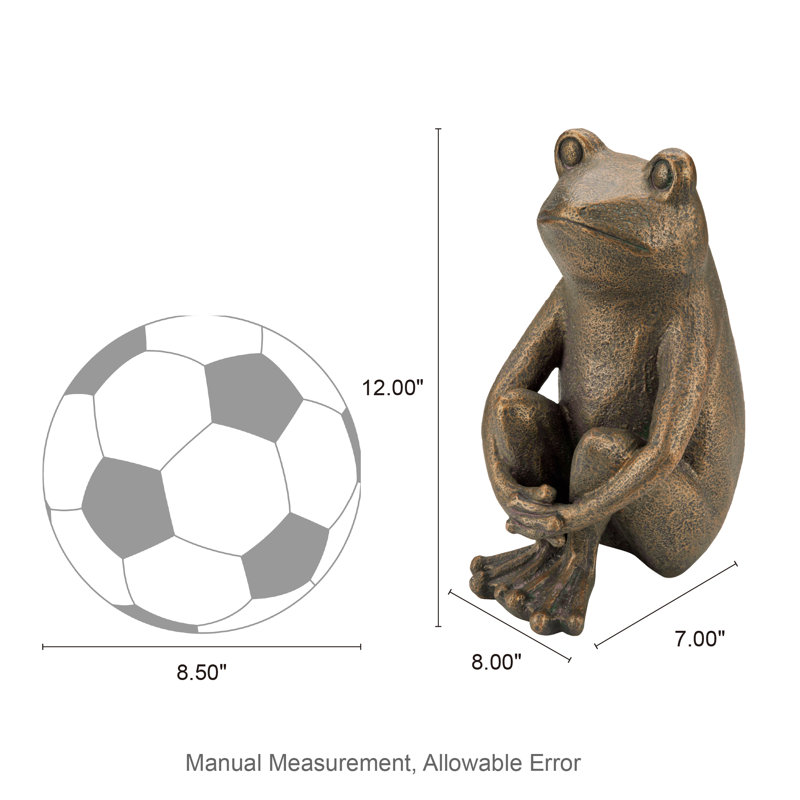 12''H MGO Bronze Squatting Frog Statue
