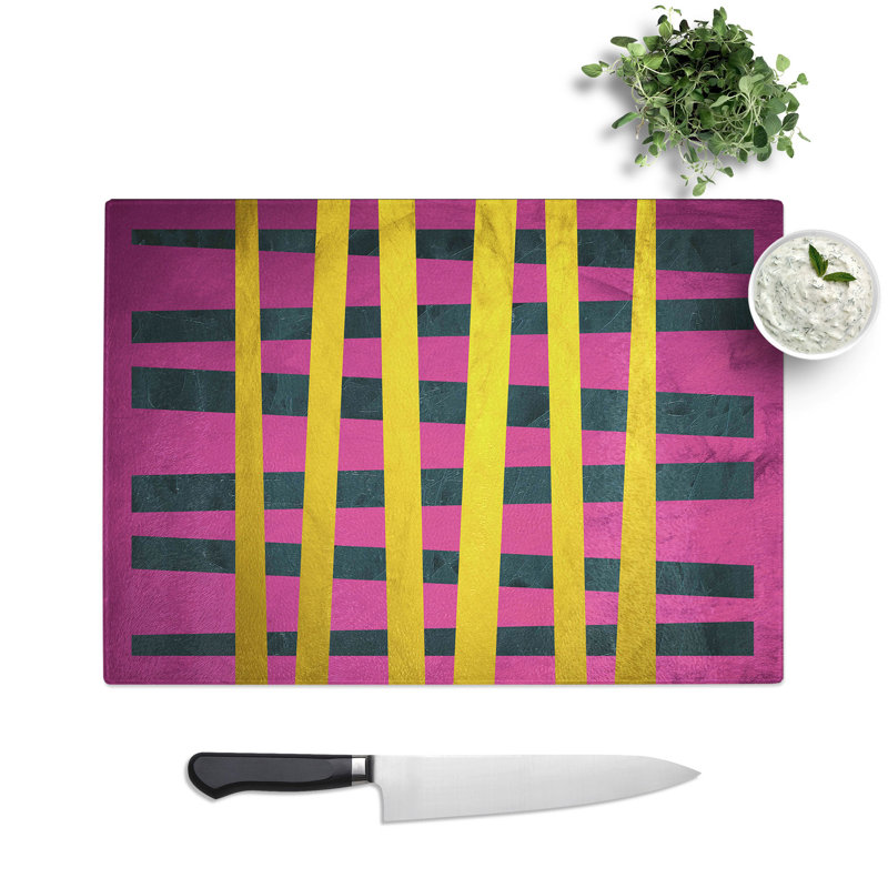 Abstract Lines Chopping Board, 0.4cm H x 20cm W x 28.5cm L