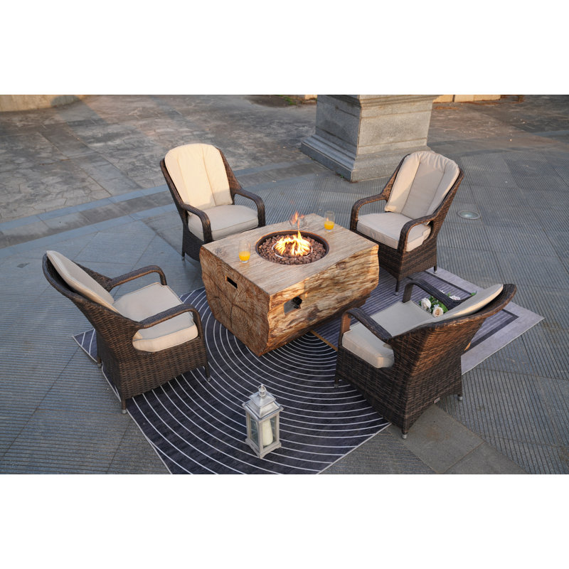 Ensemble de conversation pour 4 personnes avec coussins