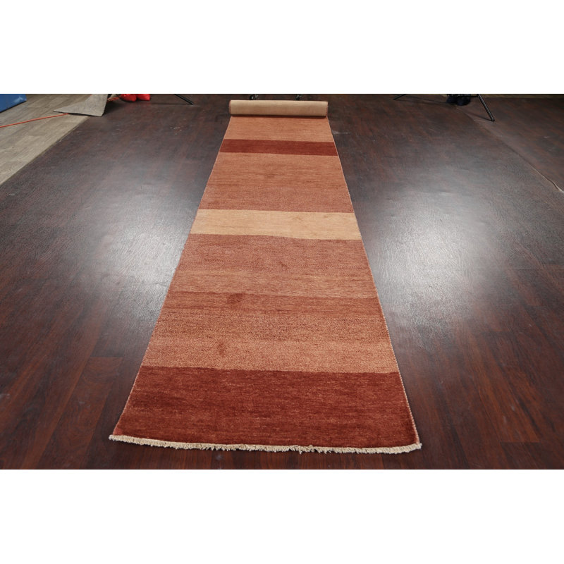 Tapis de couloir en Tapis décoratif laine noué à la main de conception unique 2 pi 9 po x 16 pi 8 po New Age