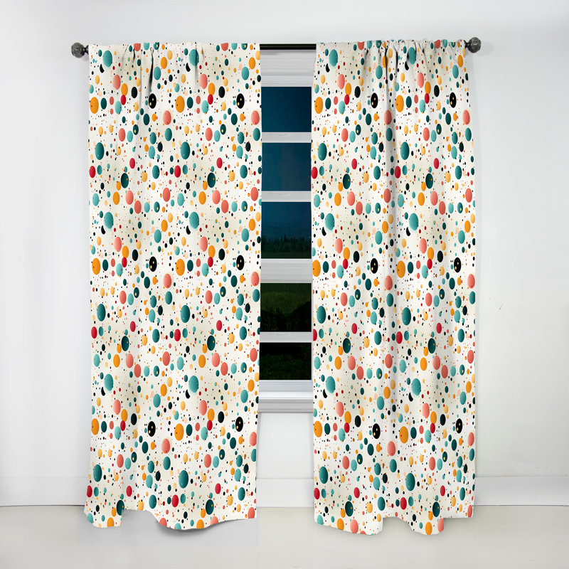 Motif à pois Delight - Rideau abstrait - Rideau abstrait obscurcissant - 1 panneau, L 52 po x L 63 po