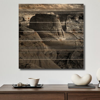 Impression sur bois en bois - Canyon de Chelly par Ansel Adams