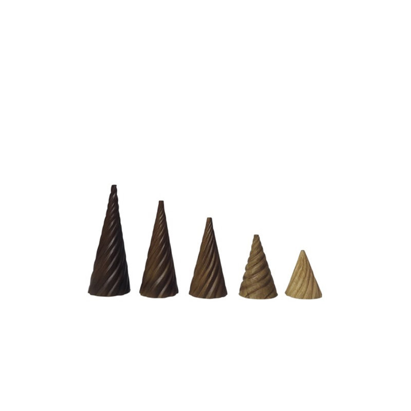 Arbre de Noël avec motif ondulé , Naturel, H 11,8 po x l 14,2 po x P 14,2 po