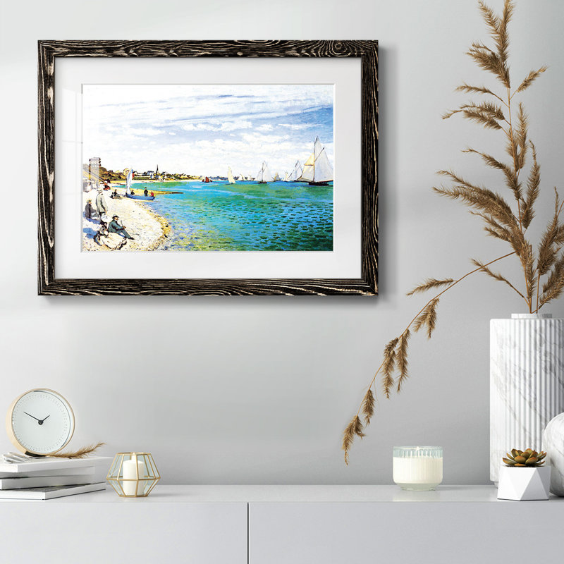 Régate à Sainte-Adresse de Claude Monet - Reproduction d'art, encadrée sous verre acrylique, grand format, idéale pour le salon