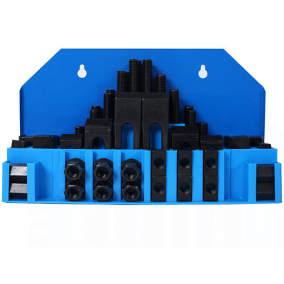 58Pc T-Slot Clamping Kit Mill Machinist Set (9/16 Table Slot 1/2-13 Stud Size)