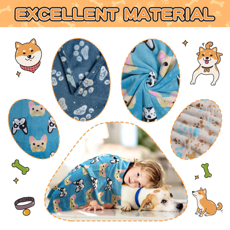 Super Soft Fluffy Fleece Pet Blankets for Dogs and Cats