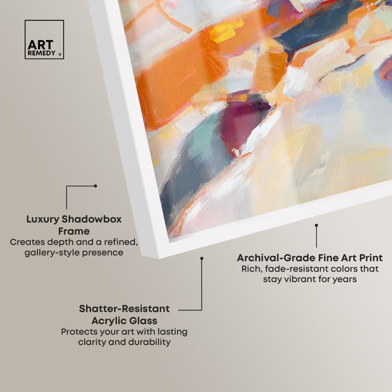 «Canyon Fire I», reproduction d'art abstrait par Art Remedy, H 11 po x l 16 po, Blanc