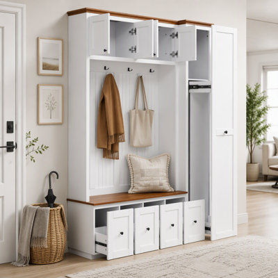 Entryway Hall Tree with Storage Bench