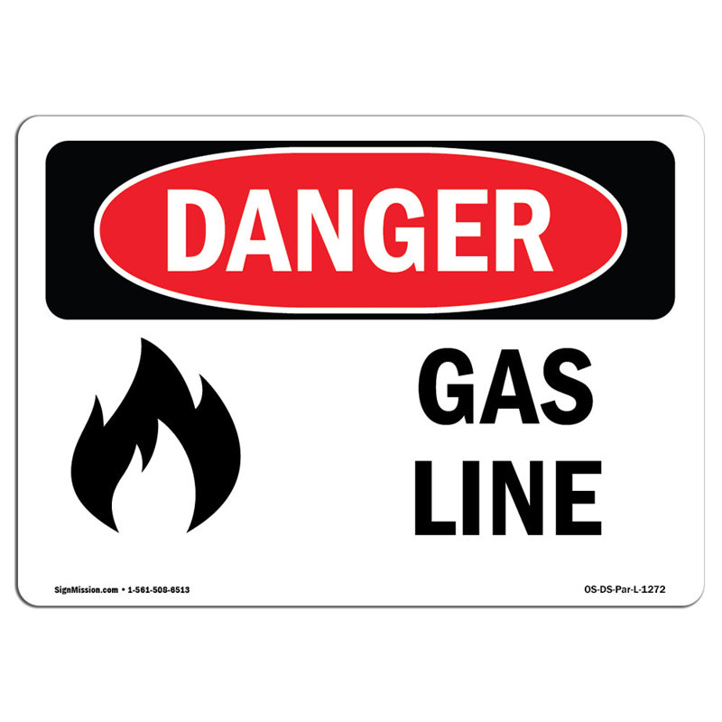 Enseigne gaz en aluminium 12 x 18, H 18 po x l 24 po x P 0,1 po
